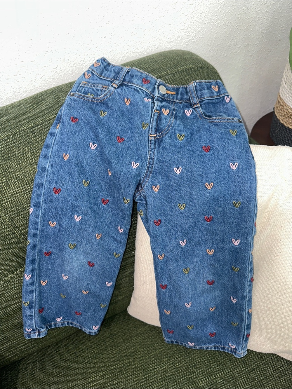 Zara Toddler Heart Jeans Sz4